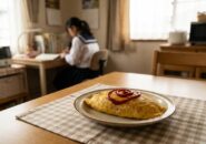 食卓に置かれた手作りのオムライス